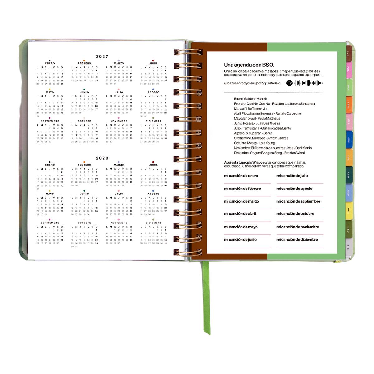 Agenda Anual 12 Meses 2027 168x220 mm Vista Semanal Bloom UO Espanhol Multicolor-4