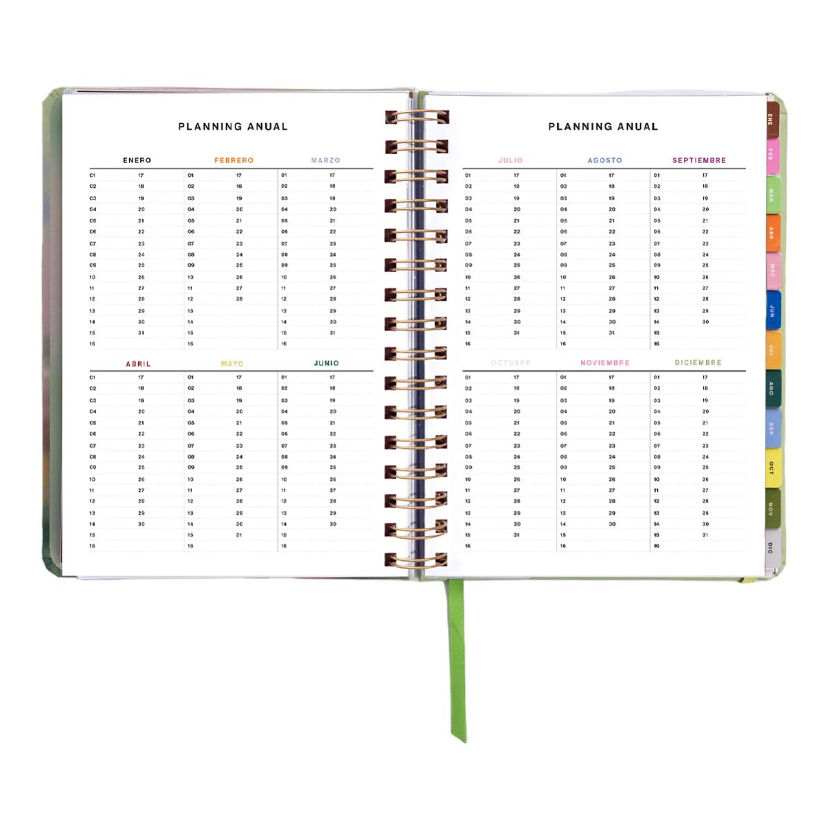 Agenda Anual 12 Meses 2027 168x220 mm Vista Semanal Bloom UO Espanhol Multicolor-5