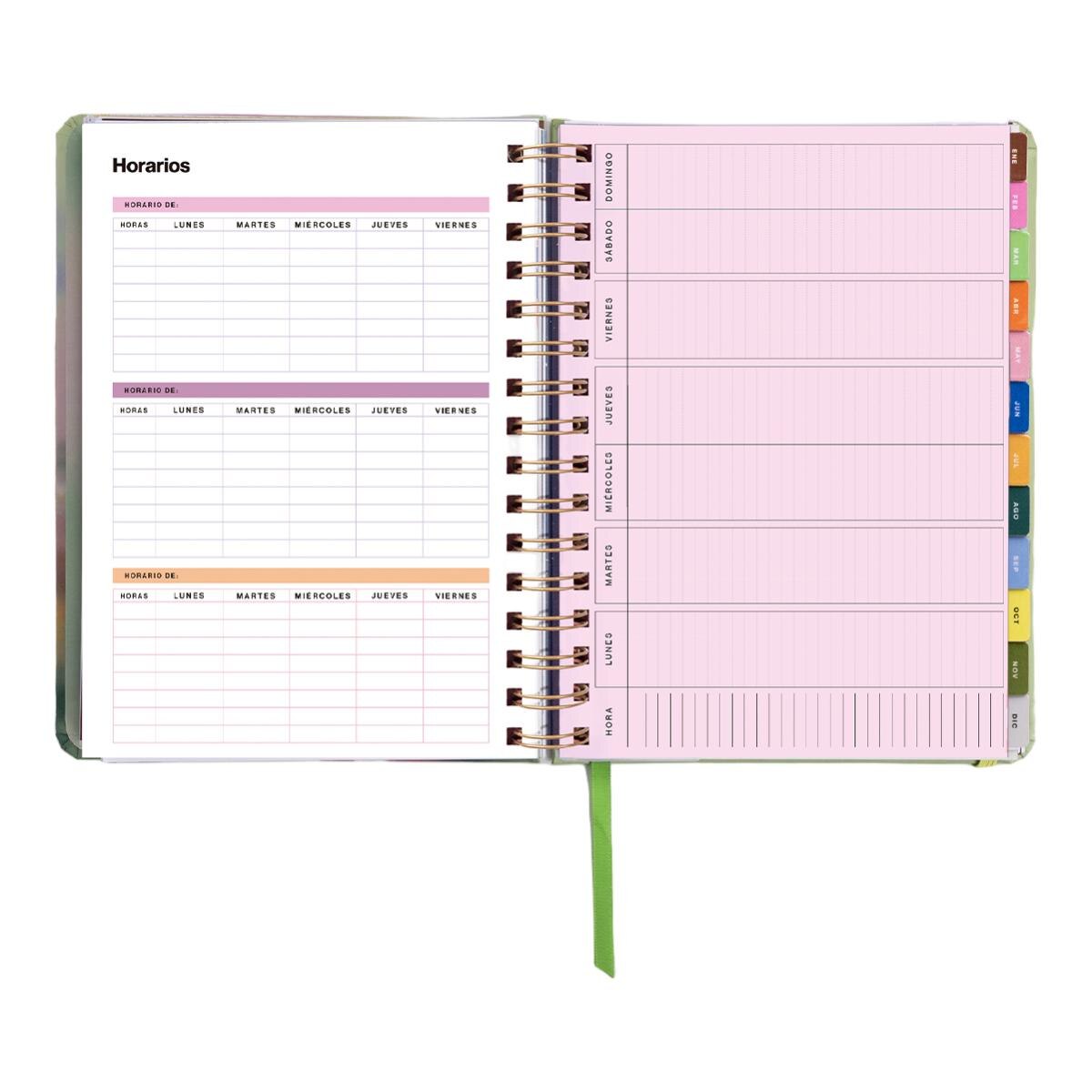 Agenda Anual 12 Meses 2027 168x220 mm Vista Semanal Bloom UO Espanhol Multicolor-7