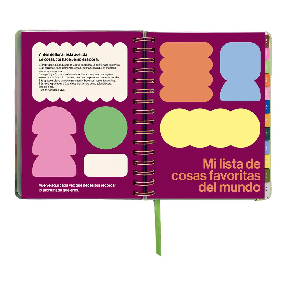 Agenda Anual 12 Meses 2027 168x220 mm Vista Semanal Bloom UO Espanhol Multicolor-9