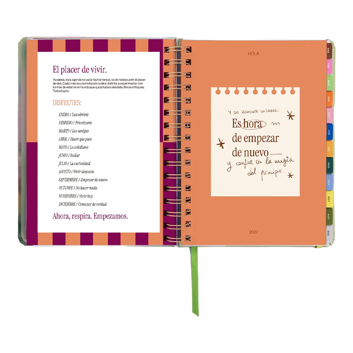 Agenda Anual 12 Meses 2027 168x220 mm Vista Semanal Bloom UO Espanhol Multicolor-10