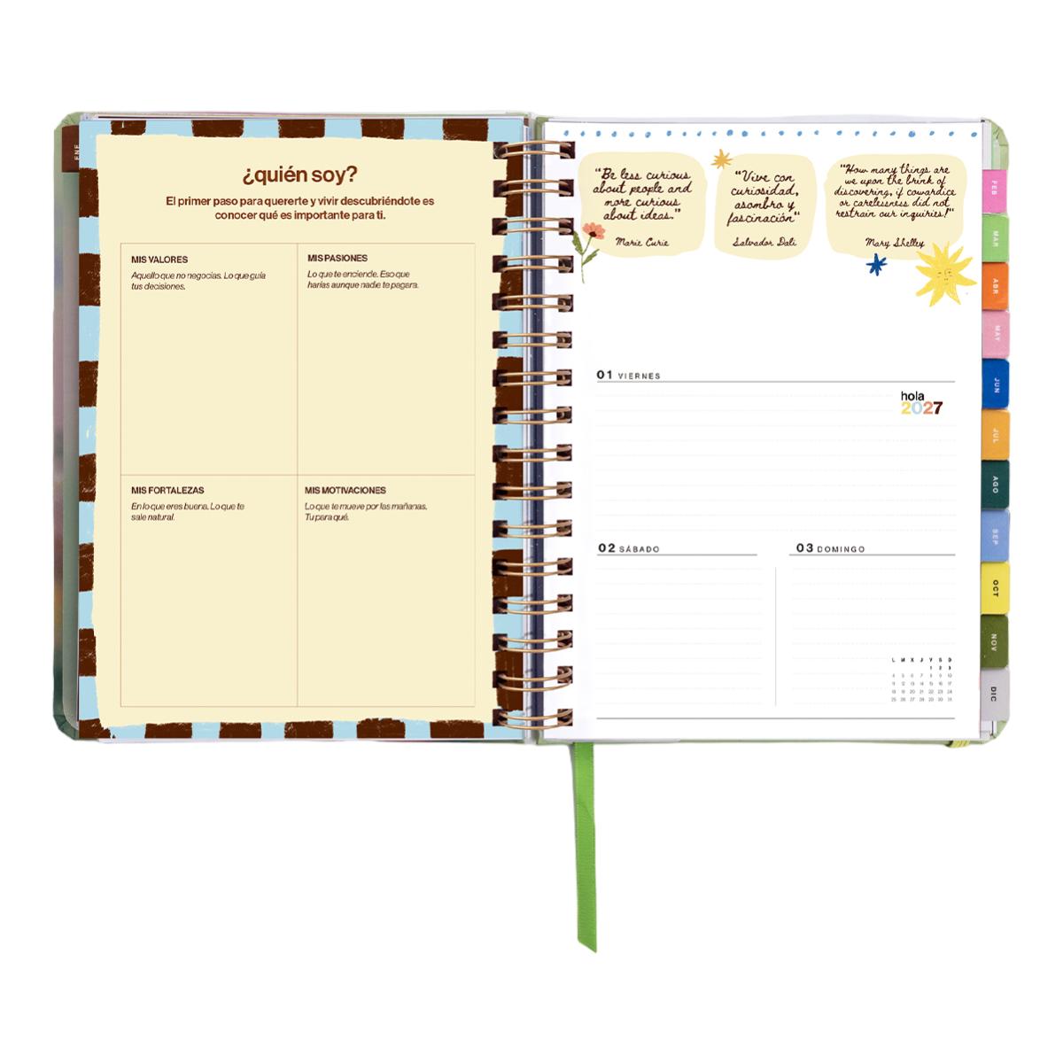 Agenda Anual 12 Meses 2027 168x220 mm Vista Semanal Bloom UO Espanhol Multicolor-13