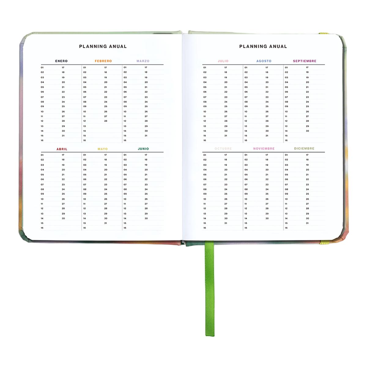 Agenda Anual 12 Meses 2027 128x154 mm Mini Vista Semanal Bloom UO Espanhol Multicolor-6