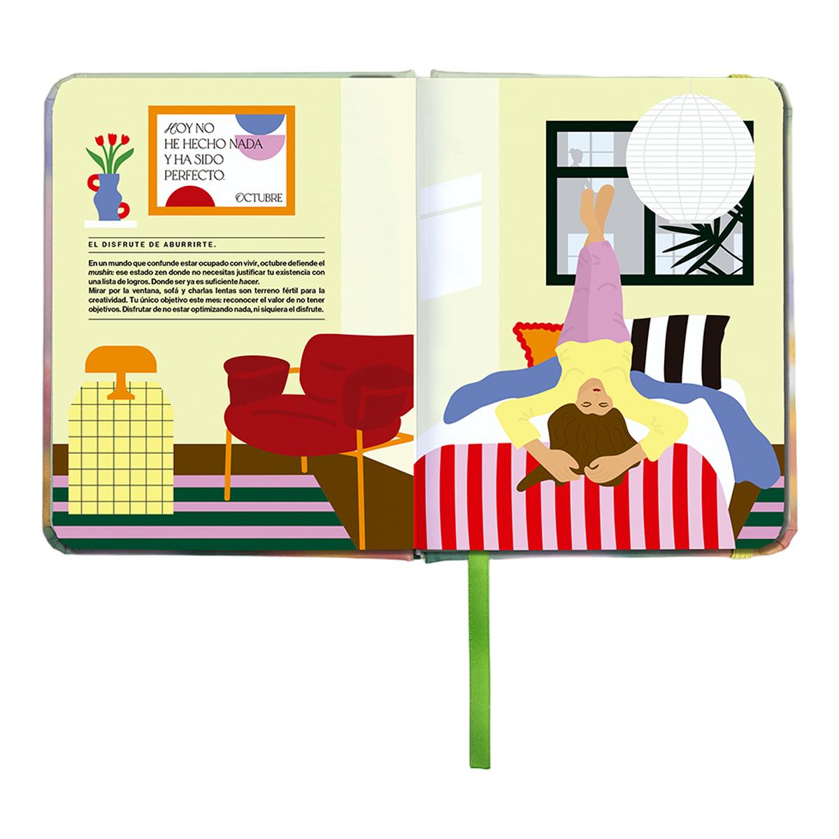 Agenda Anual 12 Meses 2027 128x154 mm Mini Vista Semanal Bloom UO Espanhol Multicolor-12