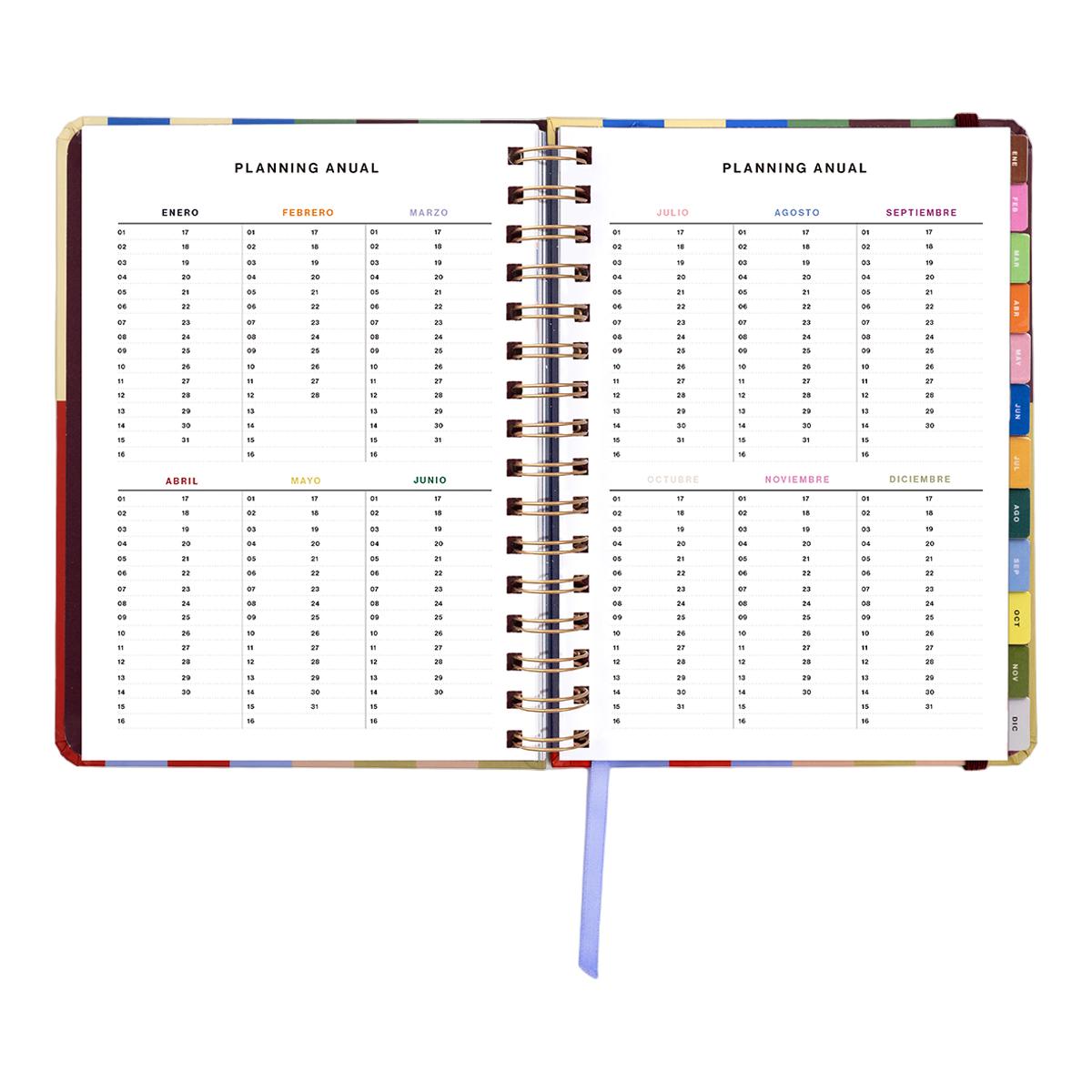 Agenda Anual 12 Meses 2027 168x220 mm Vista Semanal Copenhague UO Espanhol Multicolor-4