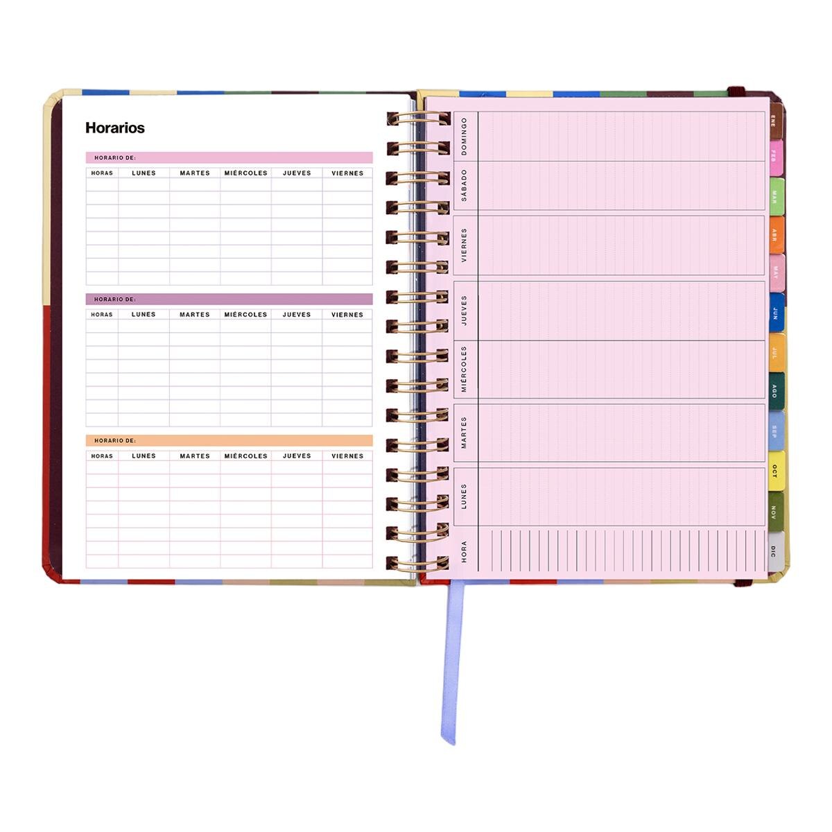 Agenda Anual 12 Meses 2027 168x220 mm Vista Semanal Copenhague UO Espanhol Multicolor-6