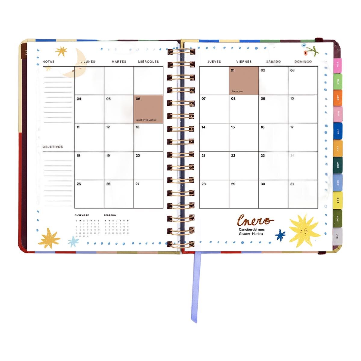 Agenda Anual 12 Meses 2027 168x220 mm Vista Semanal Copenhague UO Espanhol Multicolor-11