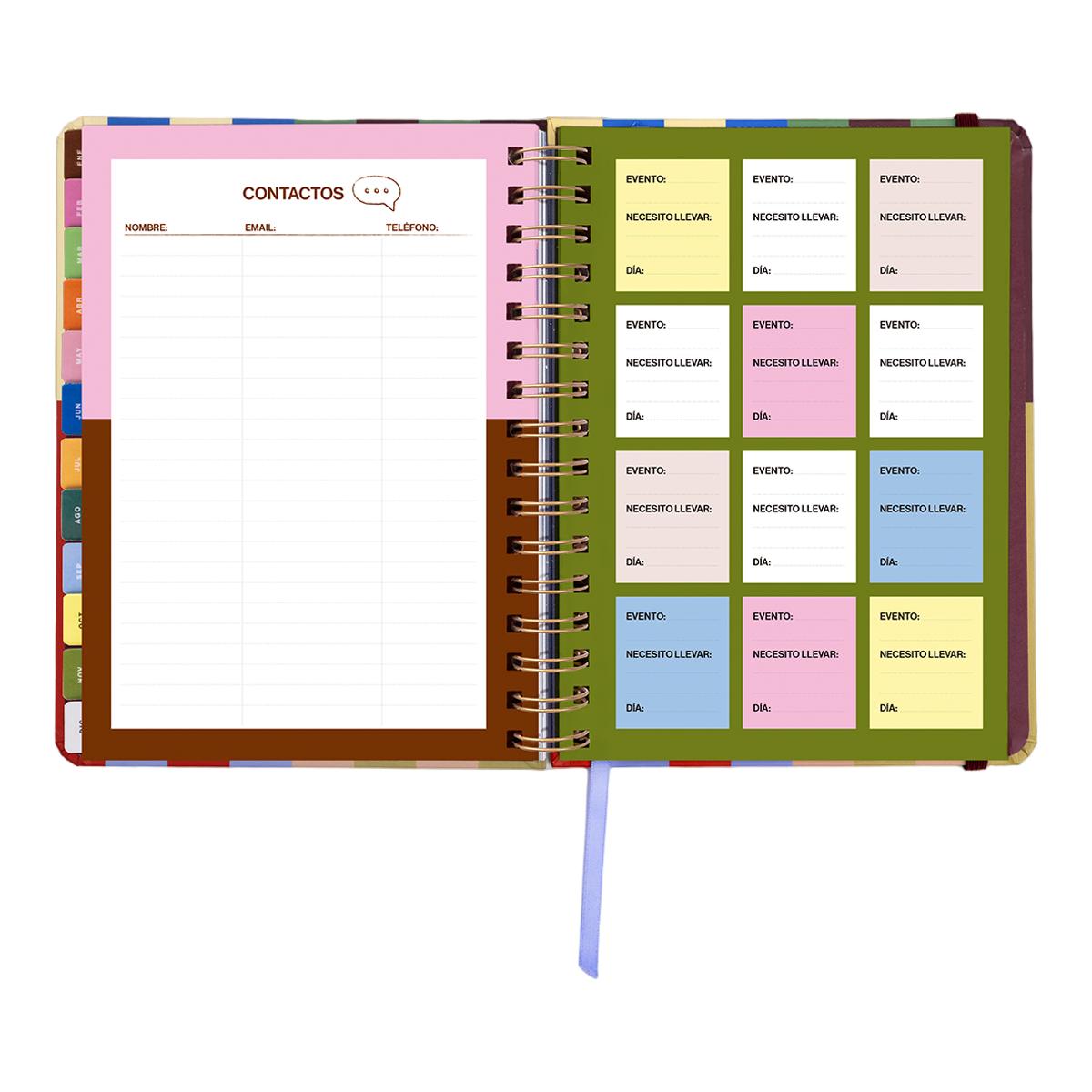 Agenda Anual 12 Meses 2027 168x220 mm Vista Semanal Copenhague UO Espanhol Multicolor-17