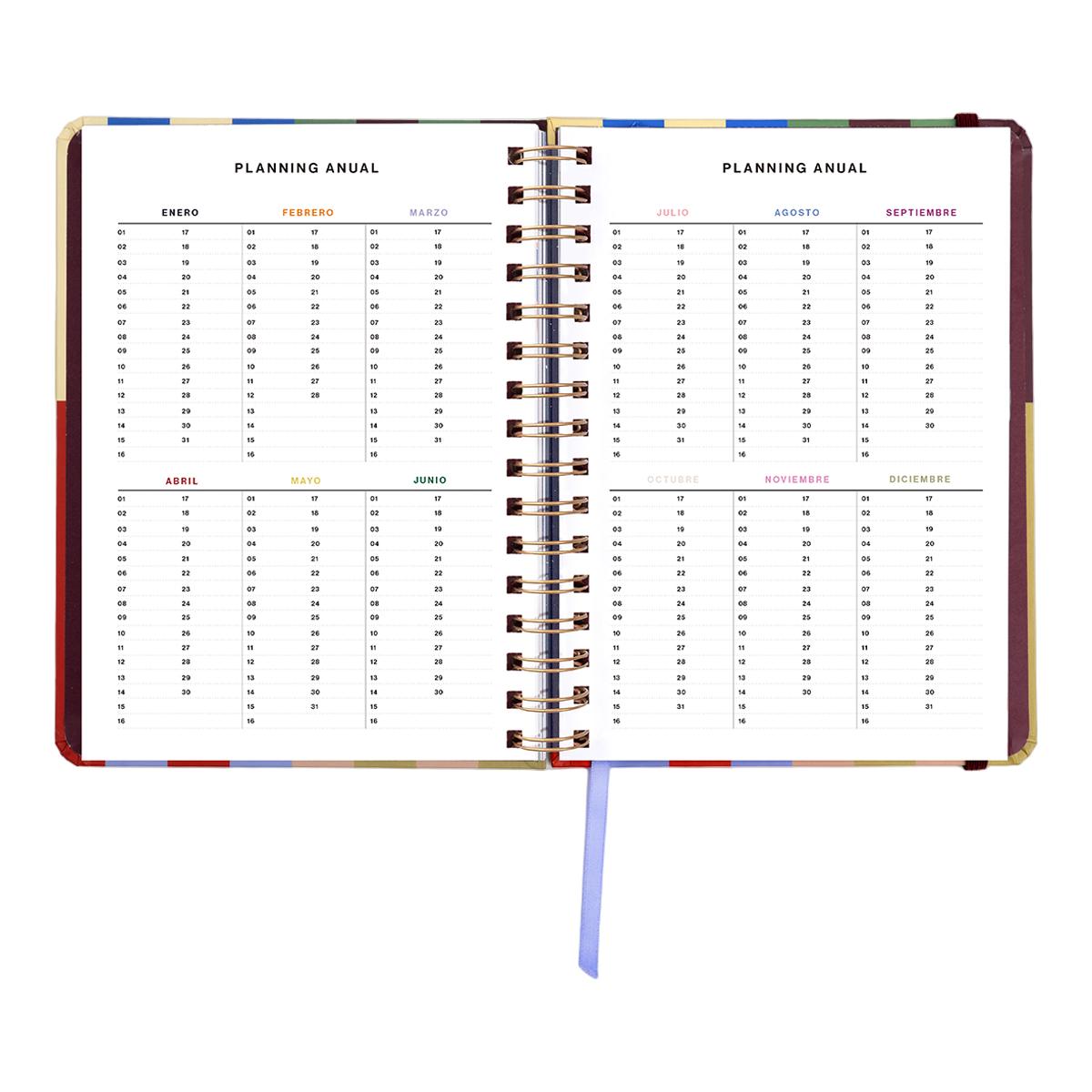 Agenda Anual 12 Meses 2027 168x220 mm 1 Dia por Página Copenhague UO Espanhol Multicolor-5