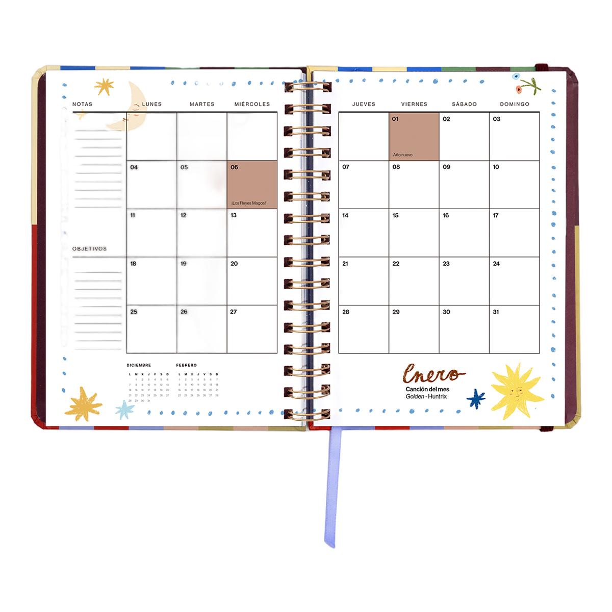 Agenda Anual 12 Meses 2027 168x220 mm 1 Dia por Página Copenhague UO Espanhol Multicolor-12