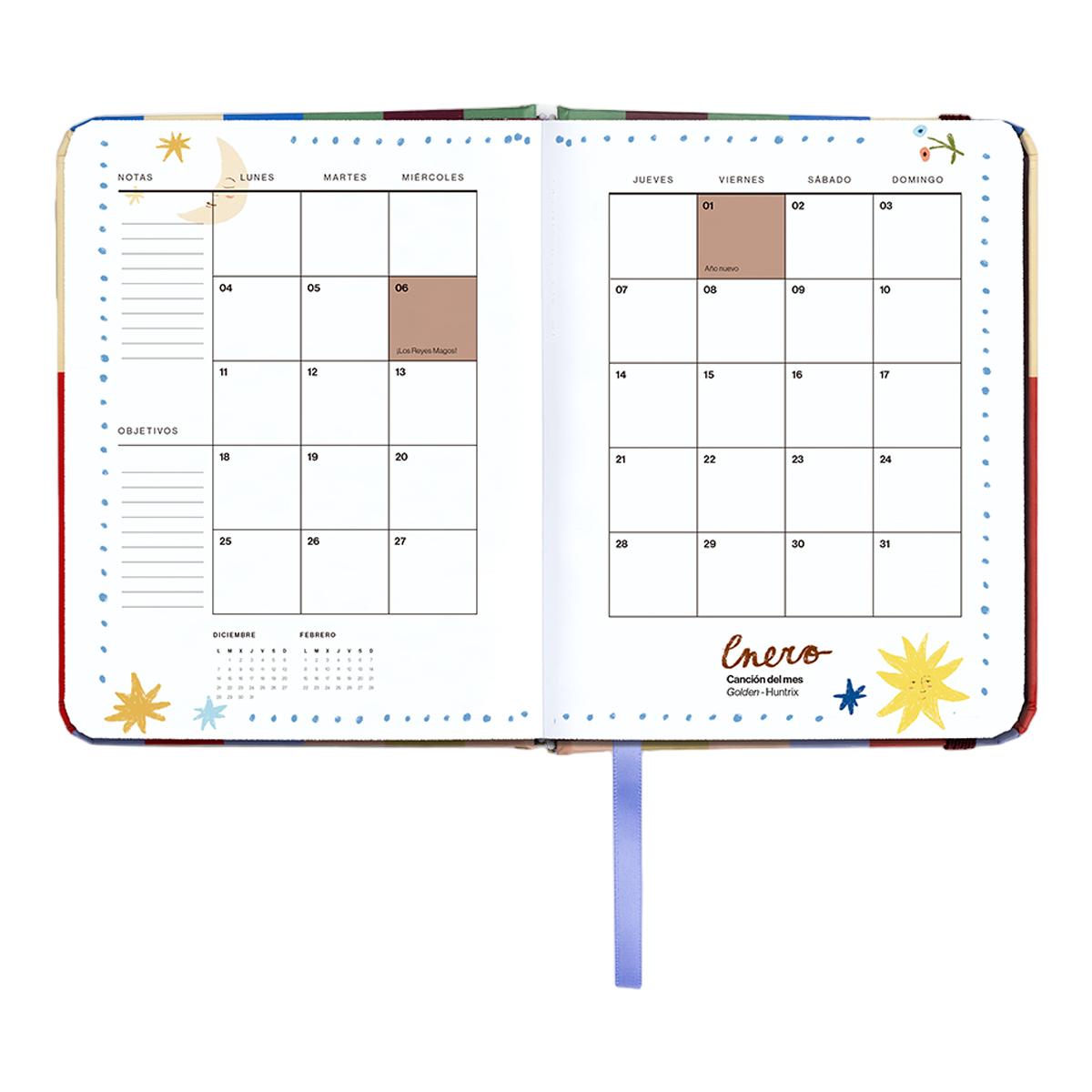 Agenda Anual 12 Meses 2027 128x154 mm Mini Vista Semanal Copenhague UO Espanhol Multicolor-13