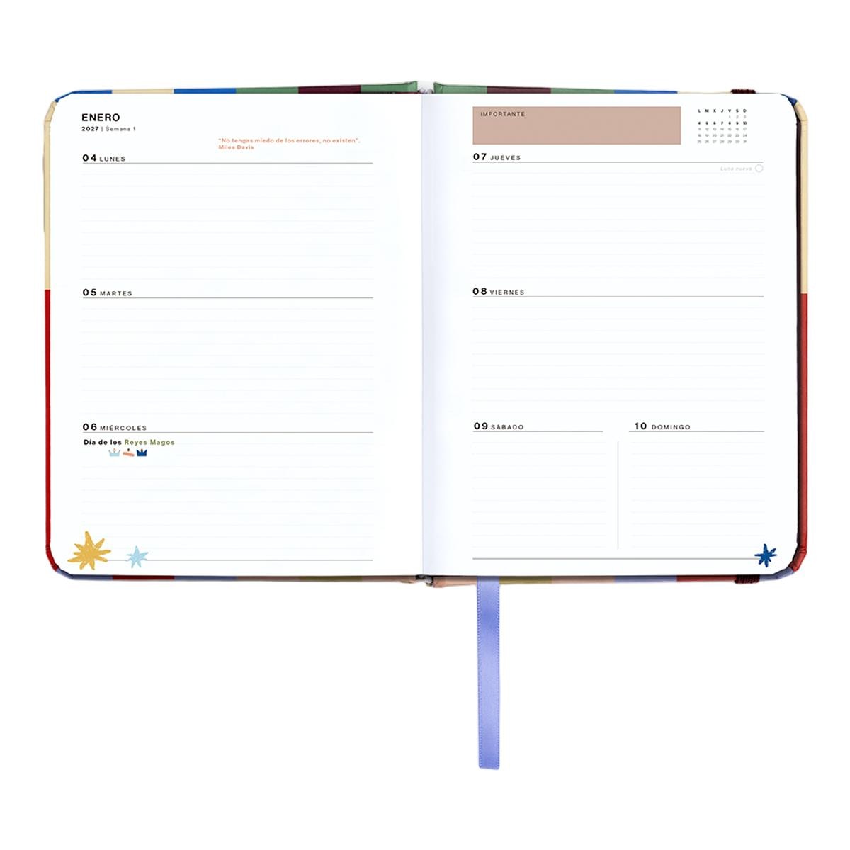 Agenda Anual 12 Meses 2027 128x154 mm Mini Vista Semanal Copenhague UO Espanhol Multicolor-15