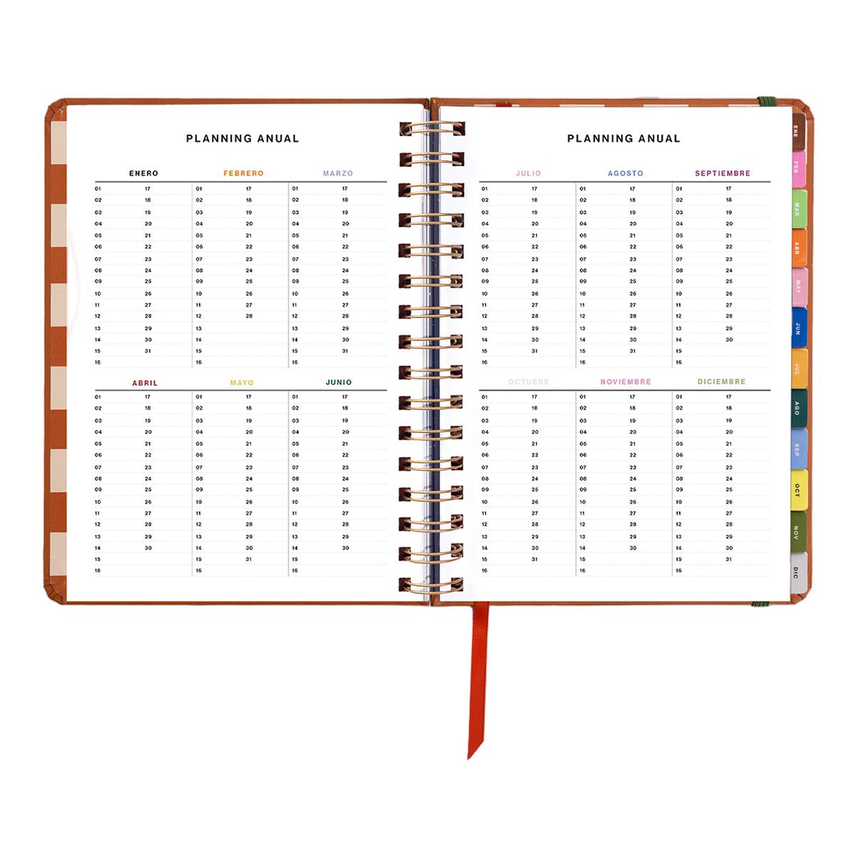 Agenda Anual 12 Meses 2027 168x220 mm Vista Semanal Sunset UO Espanhol Multicolor-5