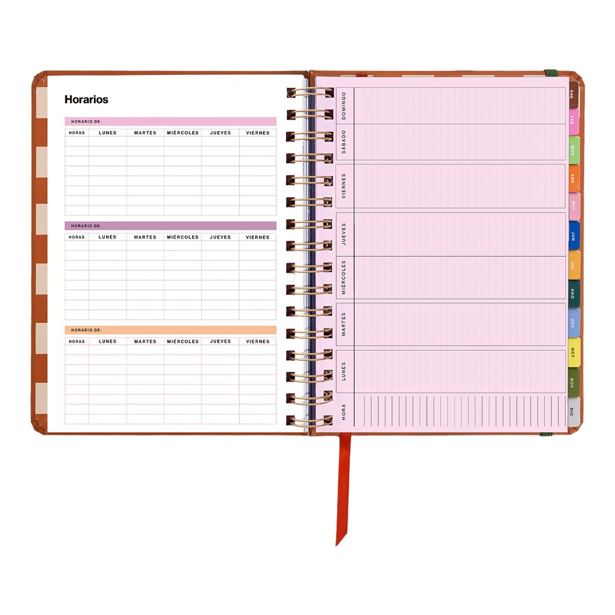Agenda Anual 12 Meses 2027 168x220 mm Vista Semanal Sunset UO Espanhol Multicolor-7