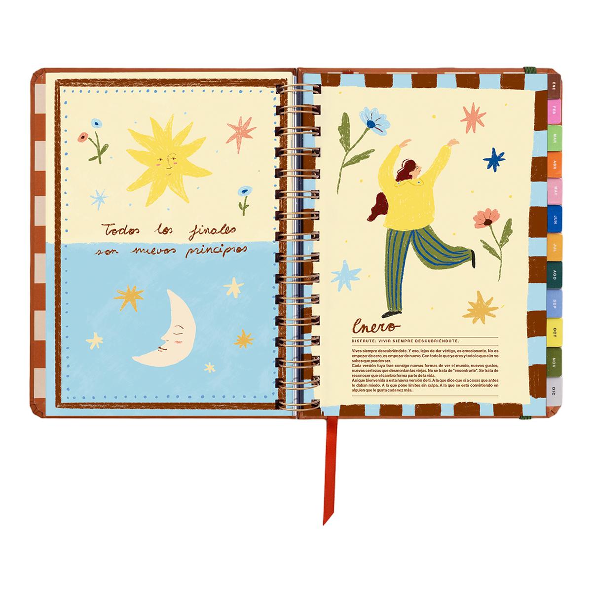 Agenda Anual 12 Meses 2027 168x220 mm Vista Semanal Sunset UO Espanhol Multicolor-11