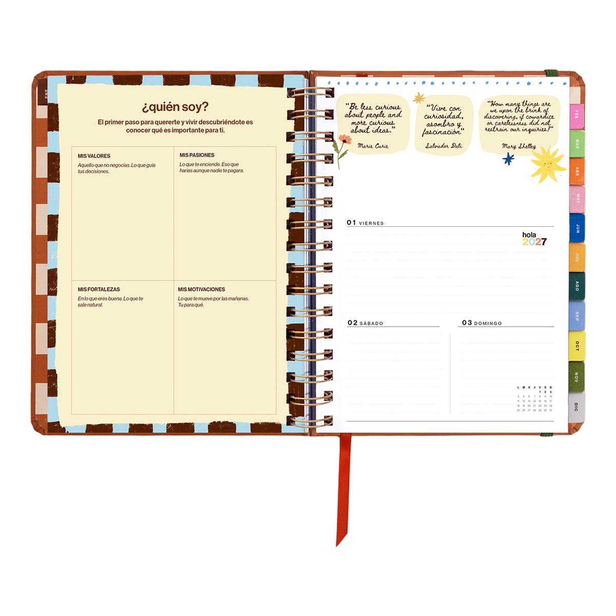 Agenda Anual 12 Meses 2027 168x220 mm Vista Semanal Sunset UO Espanhol Multicolor-13