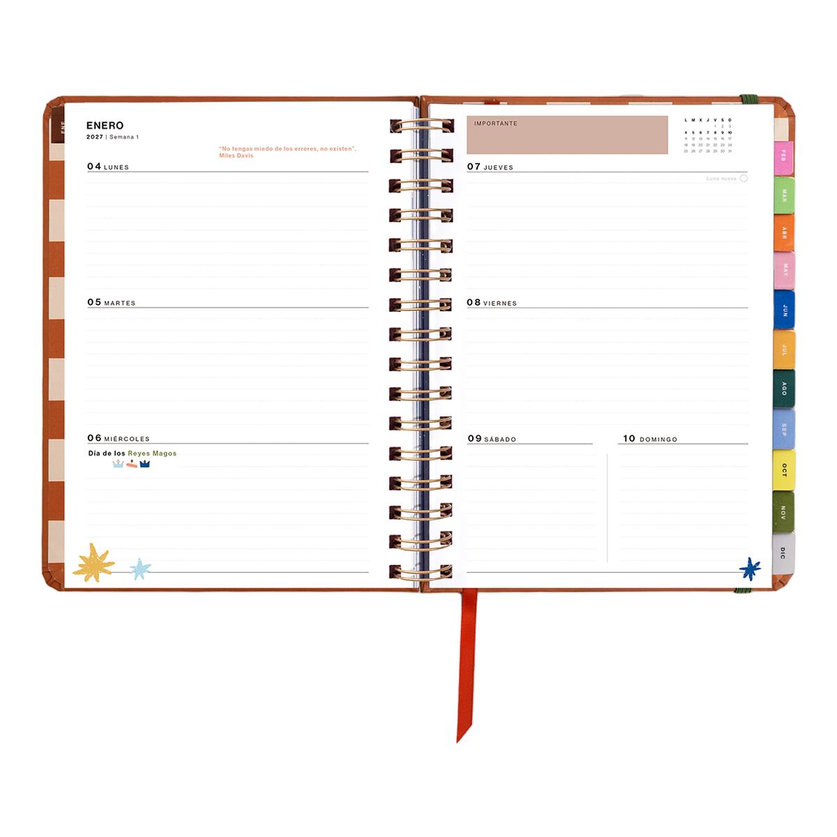 Agenda Anual 12 Meses 2027 168x220 mm Vista Semanal Sunset UO Espanhol Multicolor-14