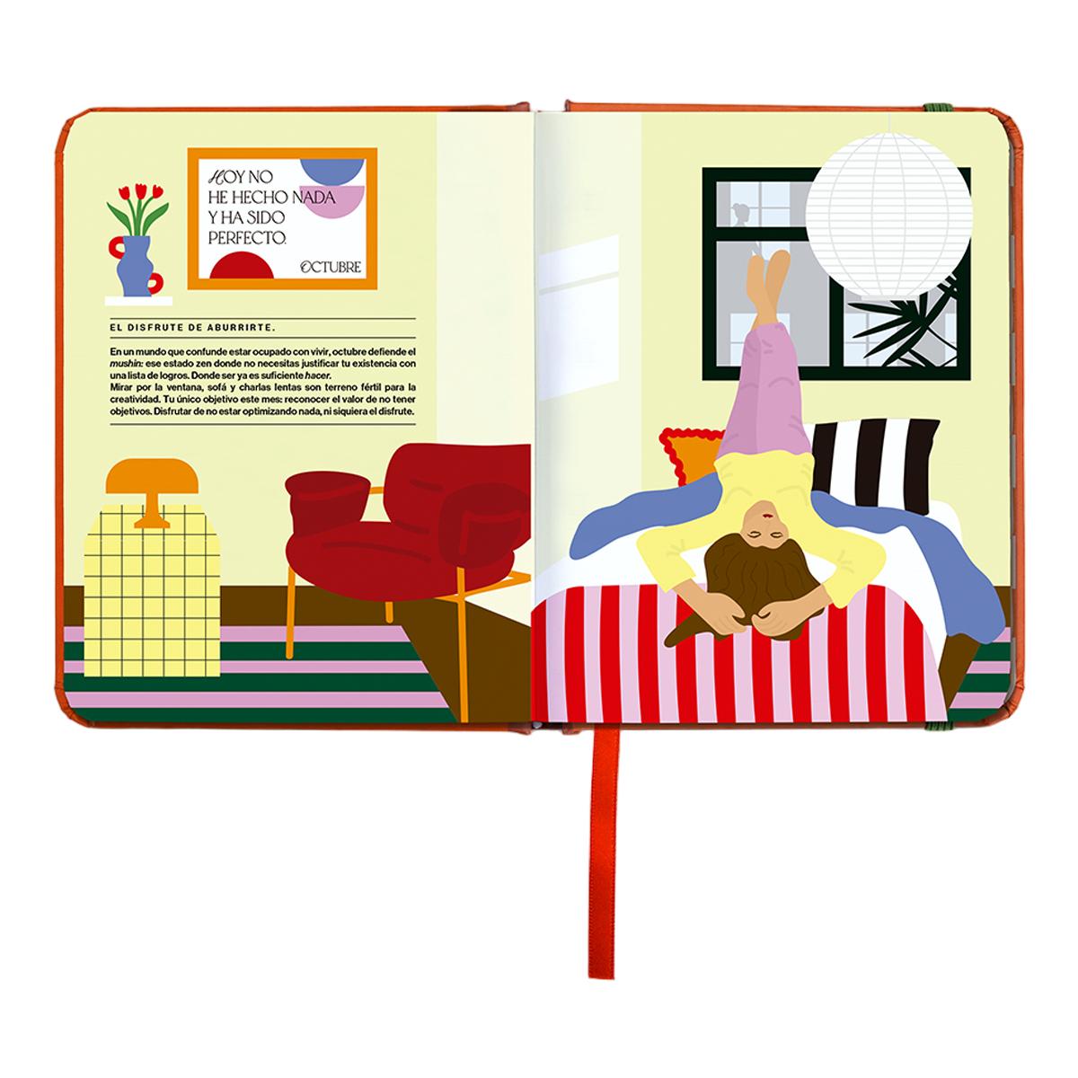 Agenda Anual 12 Meses 2027 128x154 mm Mini Vista Semanal Sunset UO Espanhol Multicolor-12