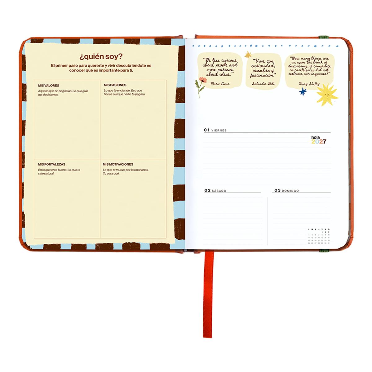 Agenda Anual 12 Meses 2027 128x154 mm Mini Vista Semanal Sunset UO Espanhol Multicolor-14