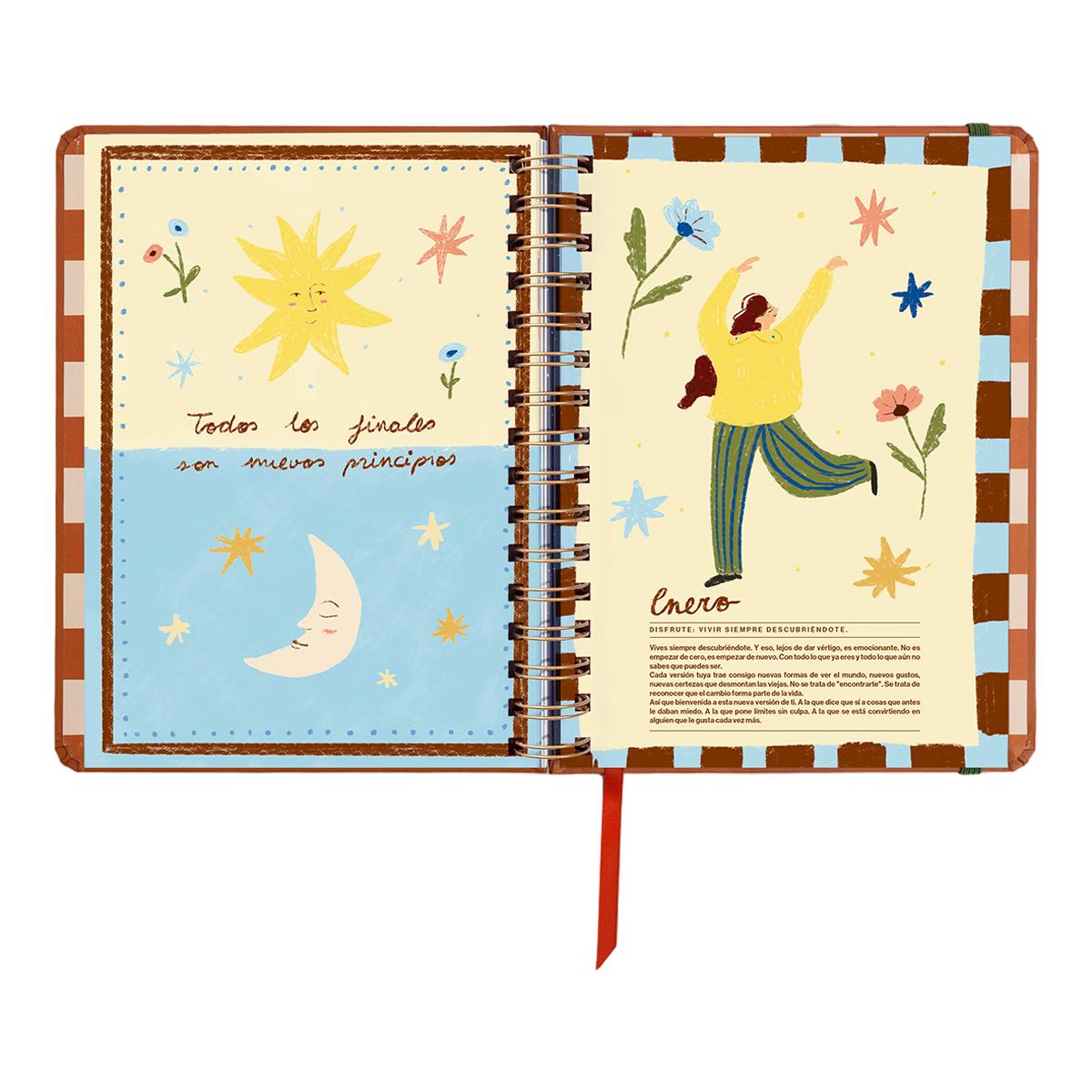Agenda Anual 12 Meses 2027 168x220 mm 1 Dia por Página Sunset UO Espanhol Multicolor-11