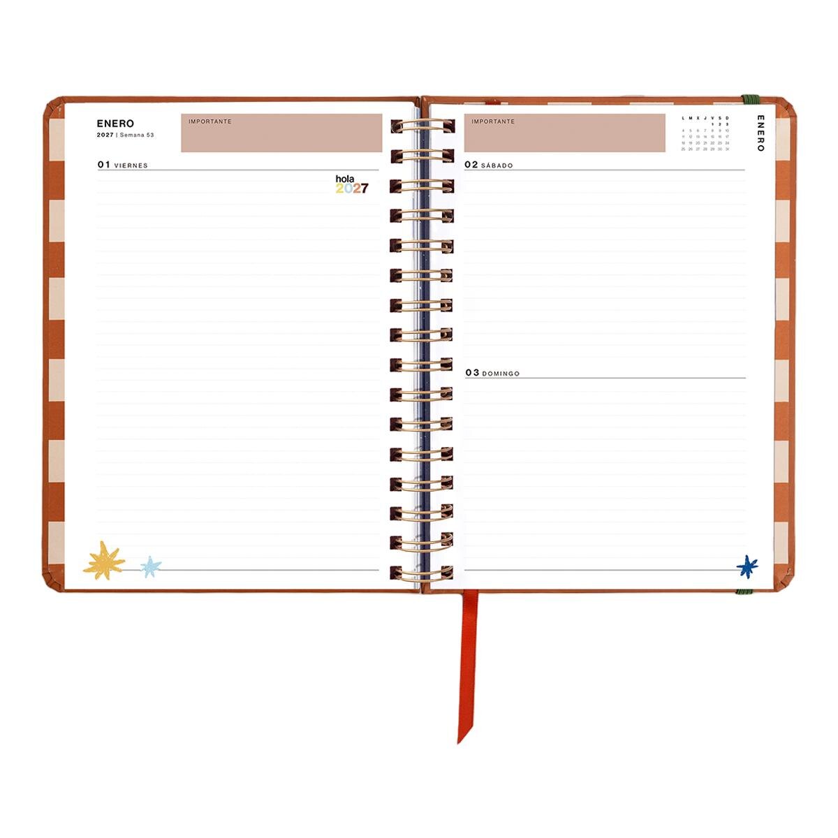 Agenda Anual 12 Meses 2027 168x220 mm 1 Dia por Página Sunset UO Espanhol Multicolor-13