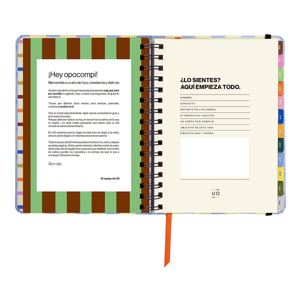 Agenda Anual 12 Meses 2027 168x220 mm Vista Semanal Opoagenda UO Espanhol Multicolor-3