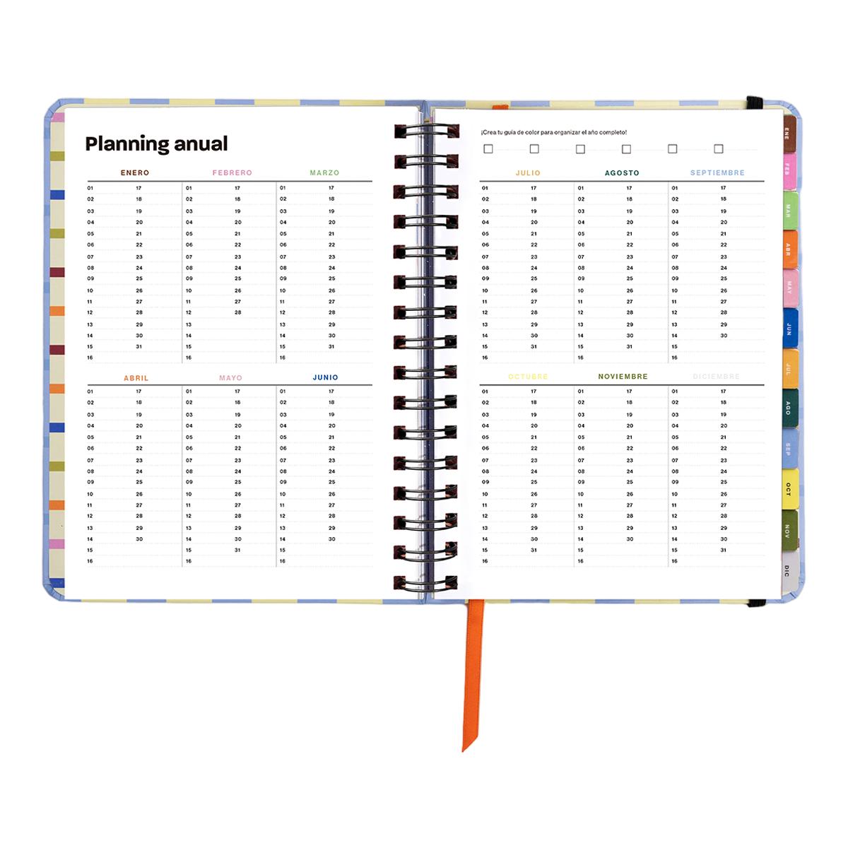 Agenda Anual 12 Meses 2027 168x220 mm Vista Semanal Opoagenda UO Espanhol Multicolor-4
