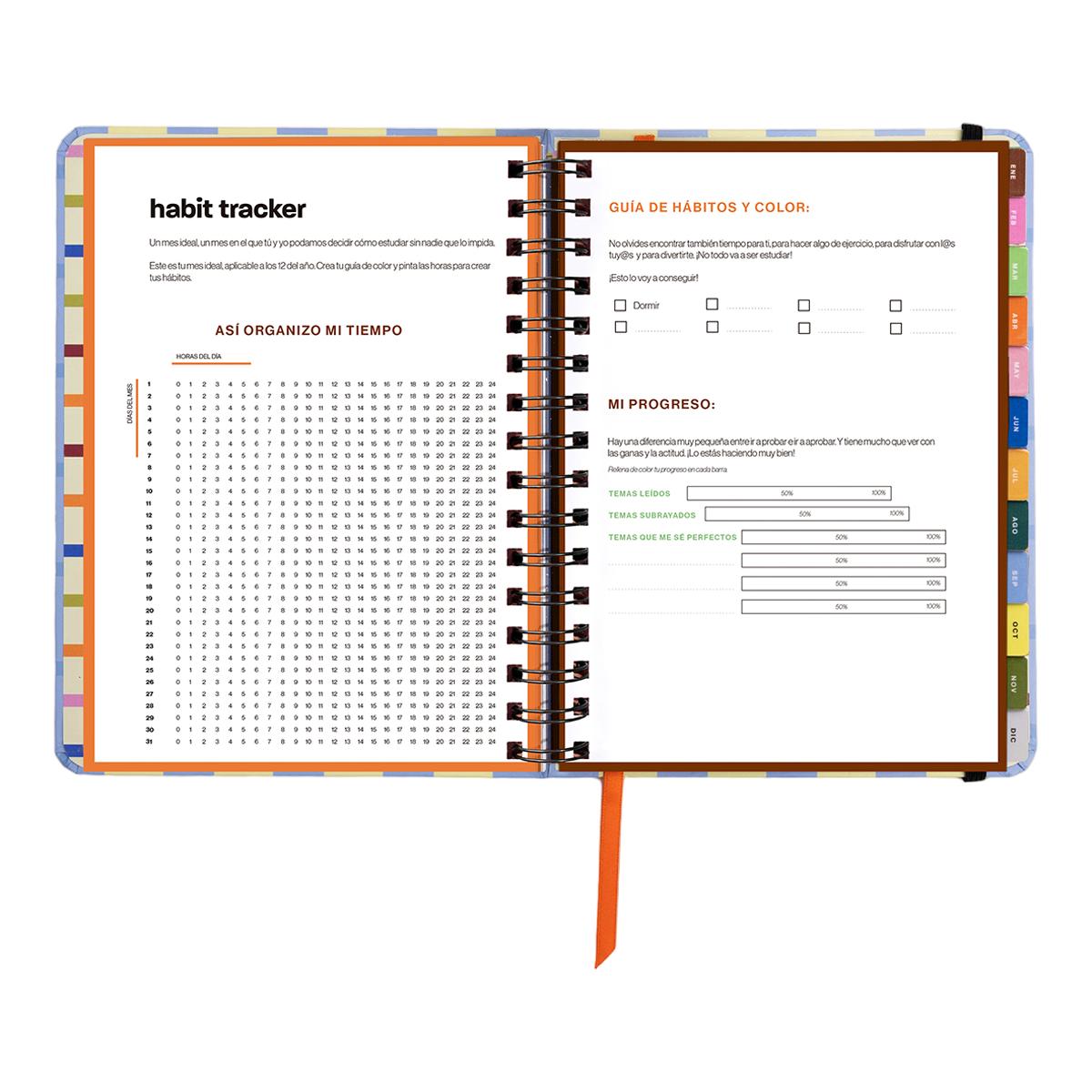 Agenda Anual 12 Meses 2027 168x220 mm Vista Semanal Opoagenda UO Espanhol Multicolor-6