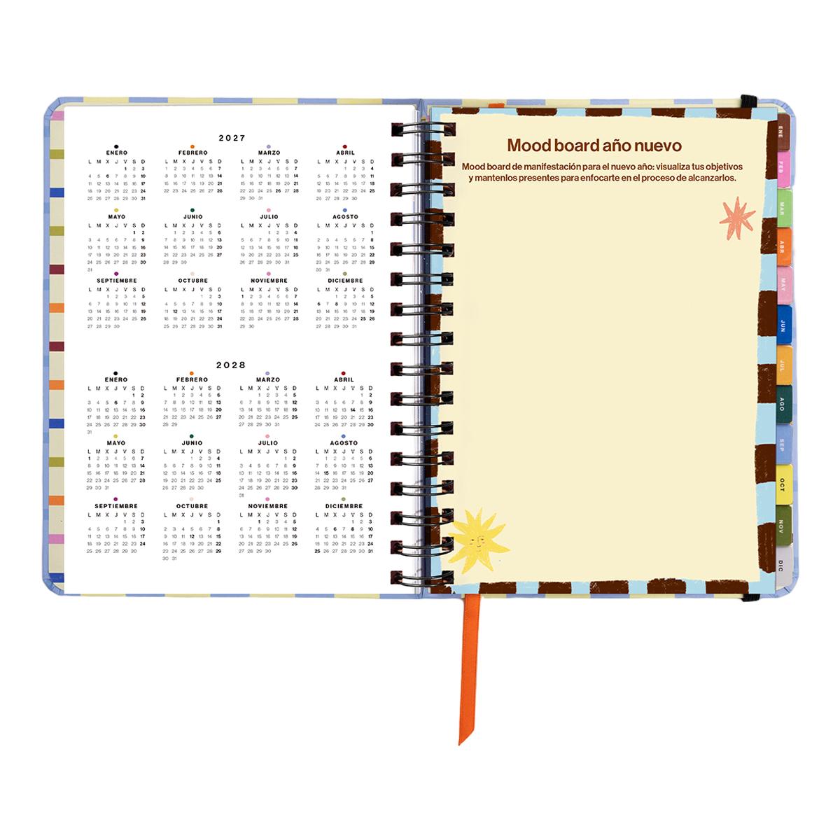 Agenda Anual 12 Meses 2027 168x220 mm Vista Semanal Opoagenda UO Espanhol Multicolor-8
