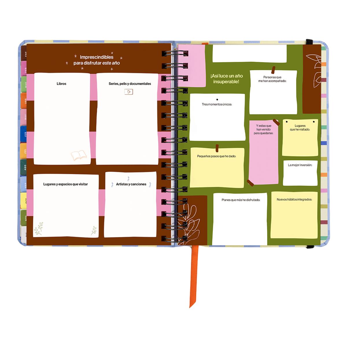 Agenda Anual 12 Meses 2027 168x220 mm Vista Semanal Opoagenda UO Espanhol Multicolor-13