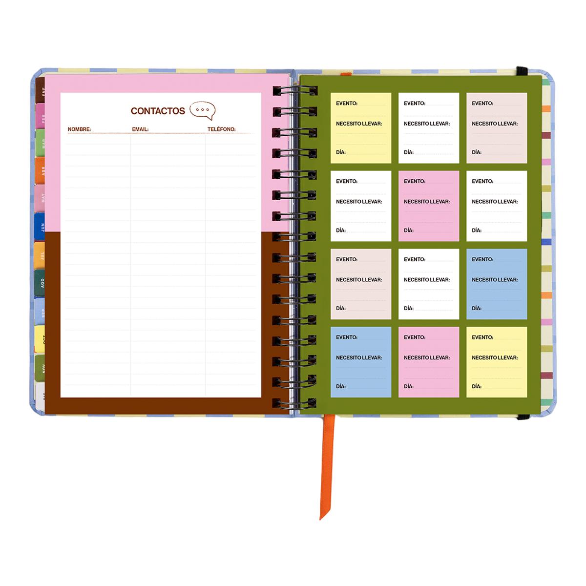 Agenda Anual 12 Meses 2027 168x220 mm Vista Semanal Opoagenda UO Espanhol Multicolor-14