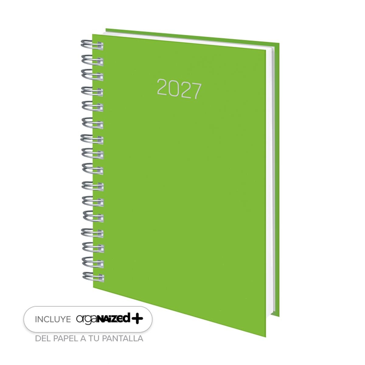 Agenda 2027 Dia 15x21 cm Wire'o Premium Deusto Verde Multilingüe Verde-2