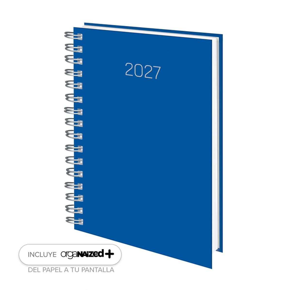 Agenda 2027 Dia 15x21 cm Wire'o Premium Deusto Azul Multilingüe Azul-2