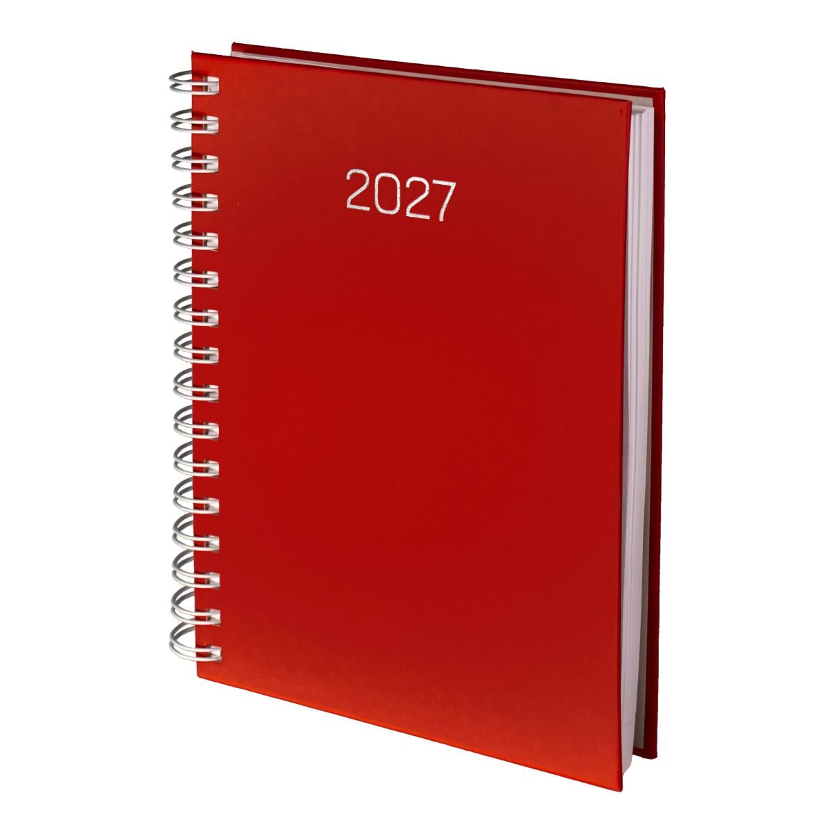 Agenda 2027 Dia 15x21 cm Wire'o Premium Deusto Vermelho Multilingüe Vermelho-2