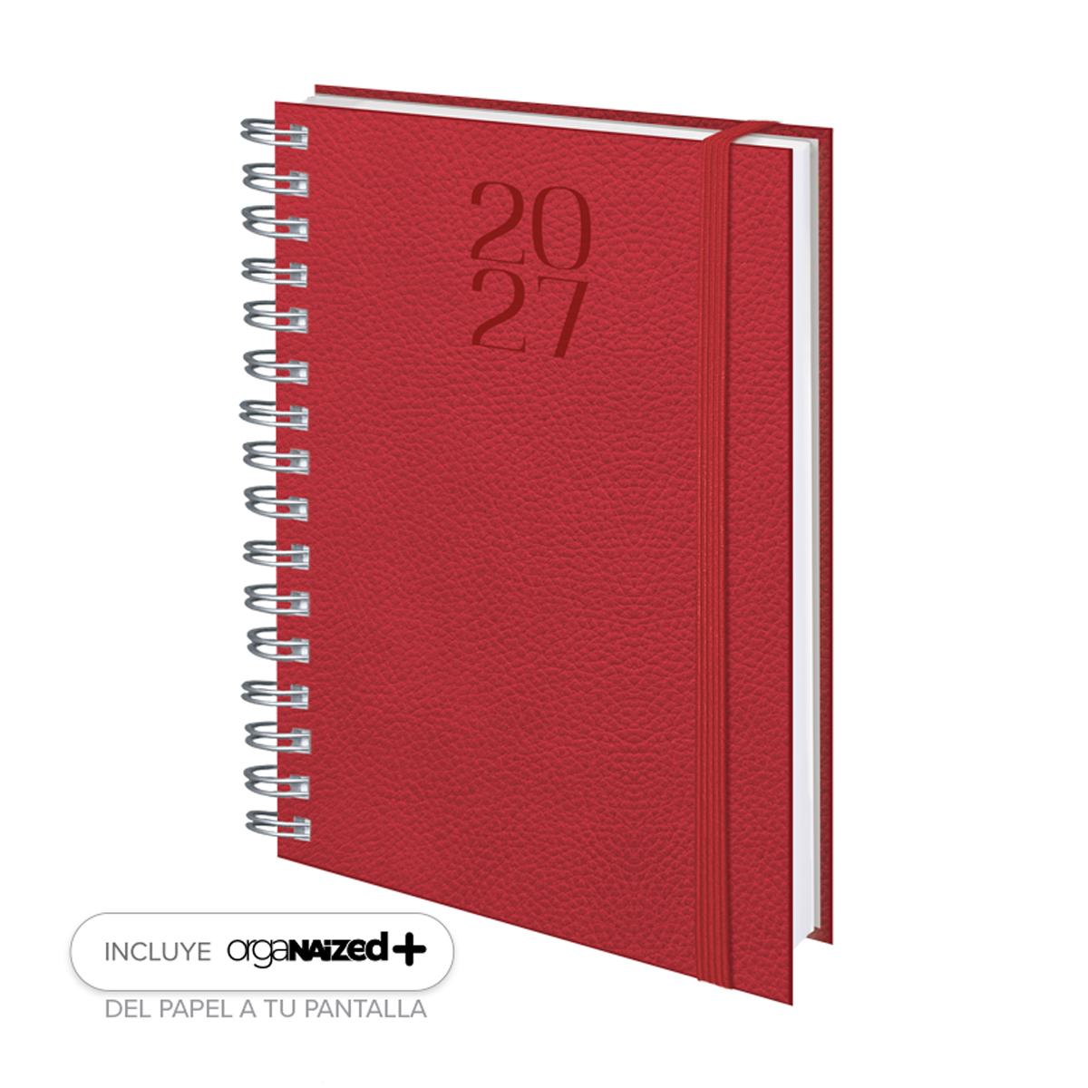 Agenda 2027 Dia 15x21 cm Wire'o Edolo Deusto Vermelho Multilingüe Vermelho-2