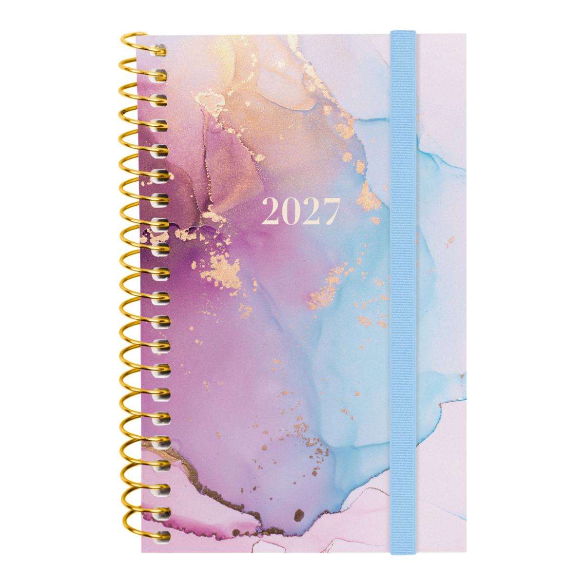 Imagen 0 de Agenda año 2027 Espiral Trendy Design Collection E3-79x127 mm Semana Vista Horizontal Goldy Finocam multicolor castellano multilingüe
