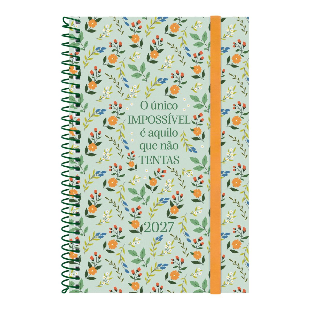 Imagem 1 de Agenda Ano 2027 Espiral Beta E5 117x181 mm Semana Vista Horizontal Impossível Finocam Multicolor Português