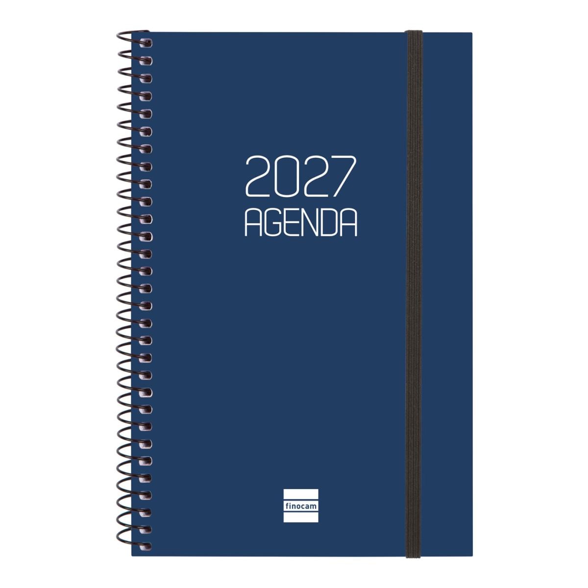 Imagem 1 de Agenda Ano 2027 Espiral Beta E5 117x181 mm Semana Vista Horizontal Finocam Azul Português