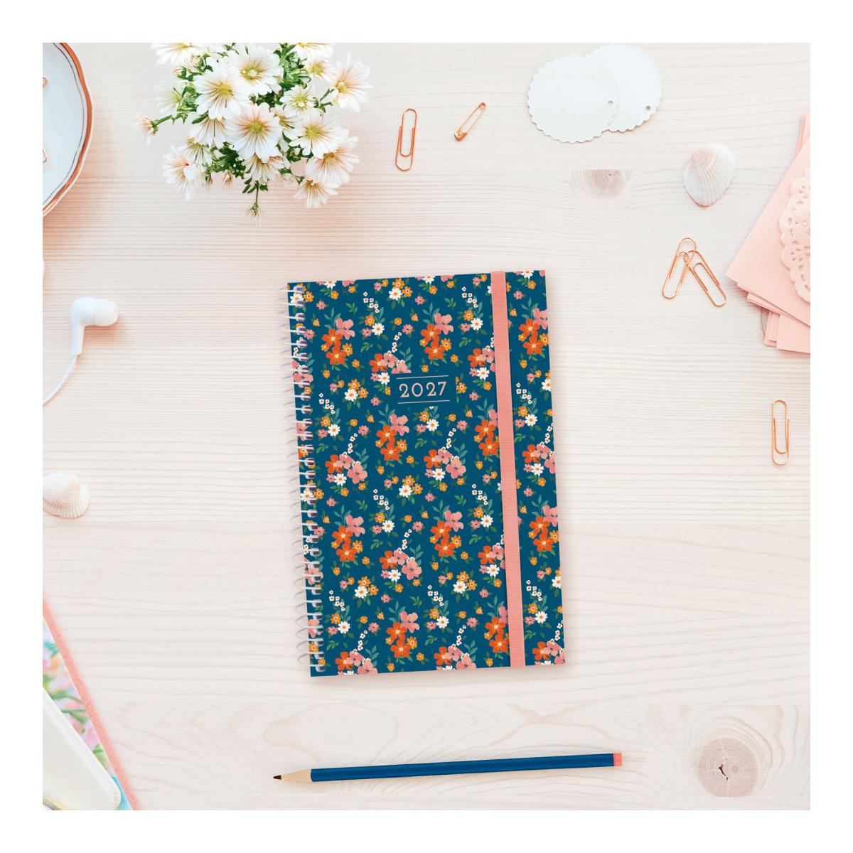 Agenda 2027 Espiral Beta E5-117x181 mm Semanal Horizontal Flora Finocam Multicolor Português Multicolor-2