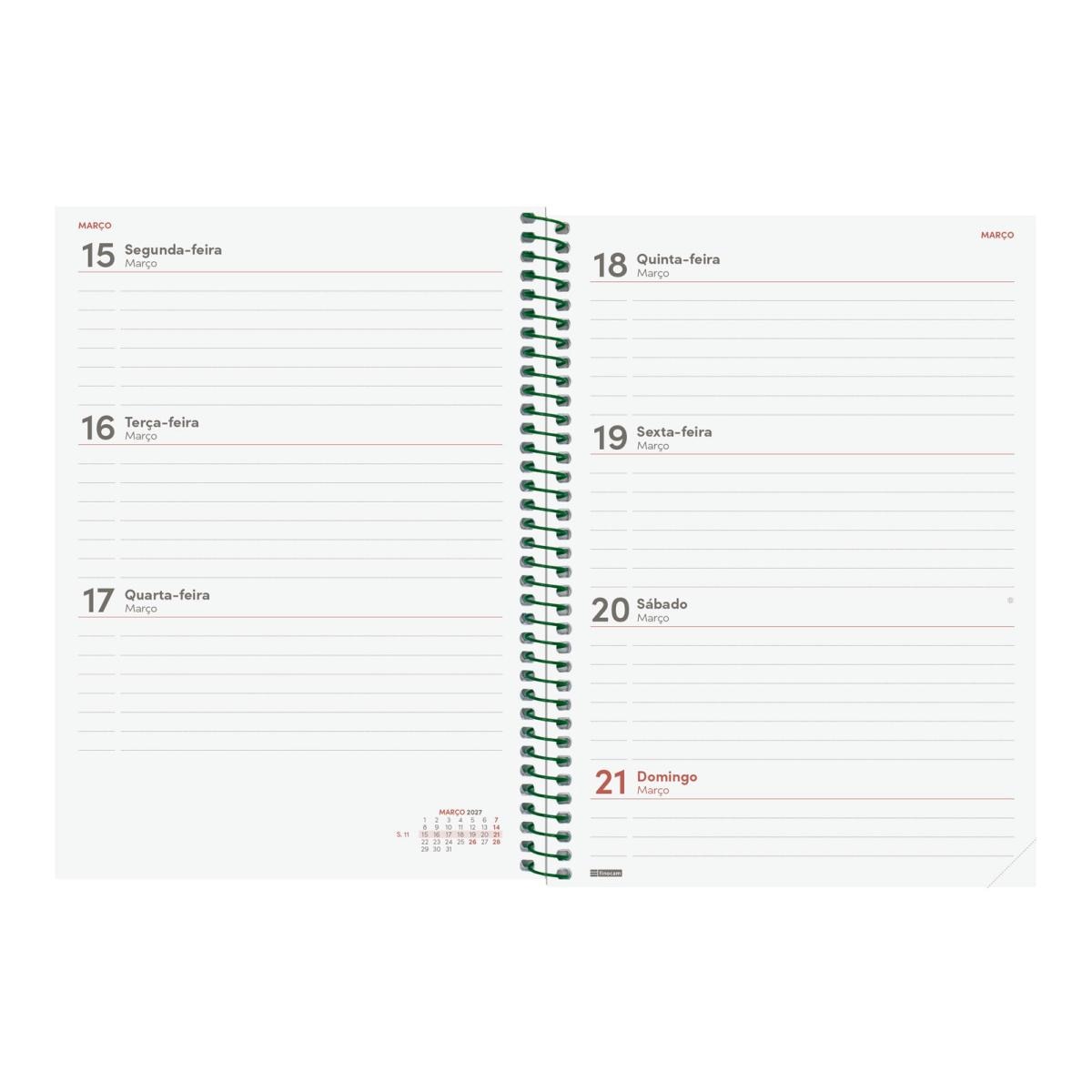 Agenda 2027 Espiral Beta E10-155x212 mm Semanal Horizontal Impossível Finocam Multicolor Português Multicolor-4