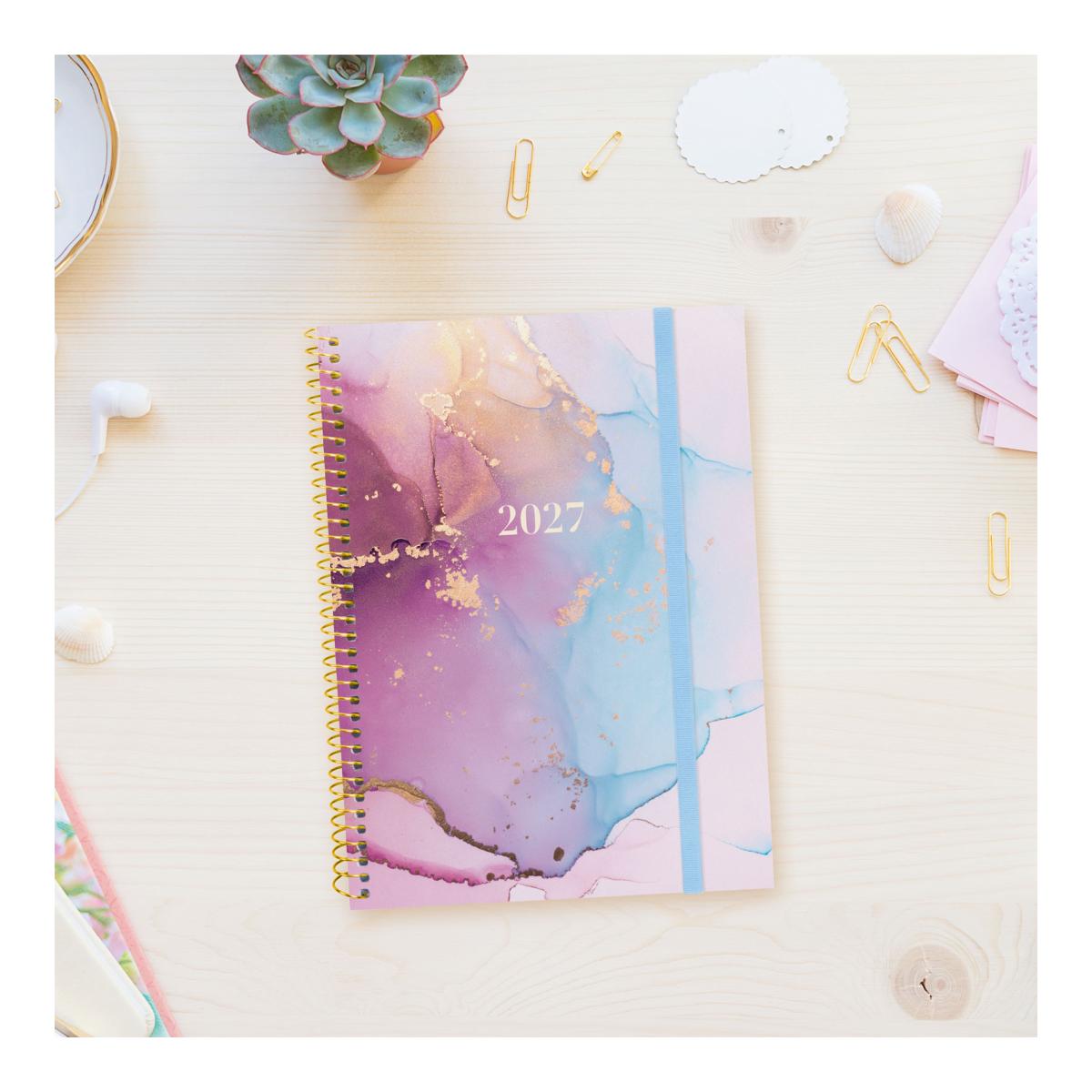 Agenda 2027 Espiral Beta E10-155x212 mm 1 Dia Por Página Goldy Finocam Multicolor Português Multicolor-2
