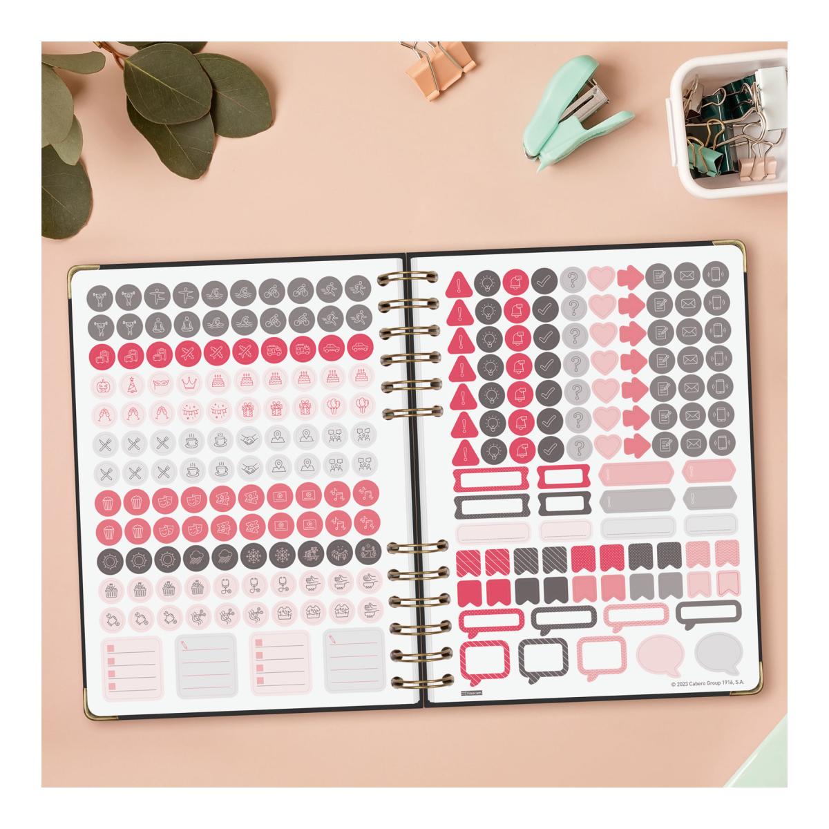 Agenda Espiral Dupla 2027 Trendy Alma E10-155x212 mm 1 Dia Por Página Finocam Preto Multilingue Preto-5