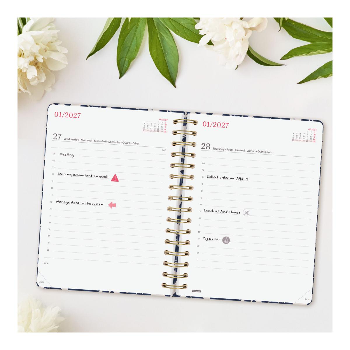 Agenda Espiral Dupla 2027 Trendy You E10-155x212 mm 1 Dia Por Página Cotton Finocam Multicolor Multilingue Multicolor-3
