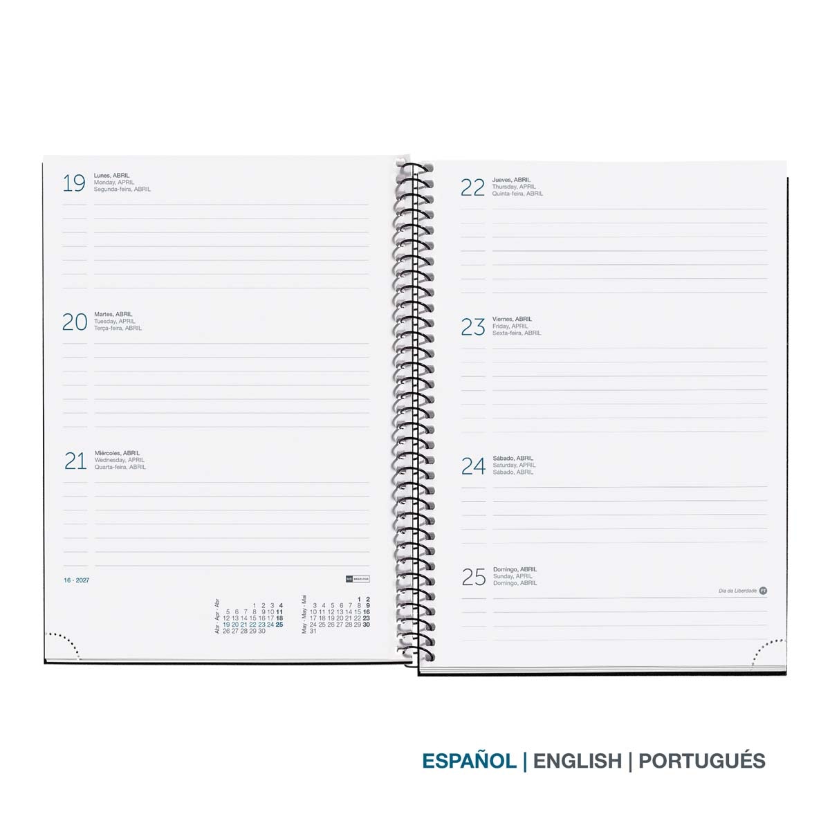 Agenda Espiral Plus Semana Vista Calm Aqua 2027 Miquelrius Azul Cielo-2