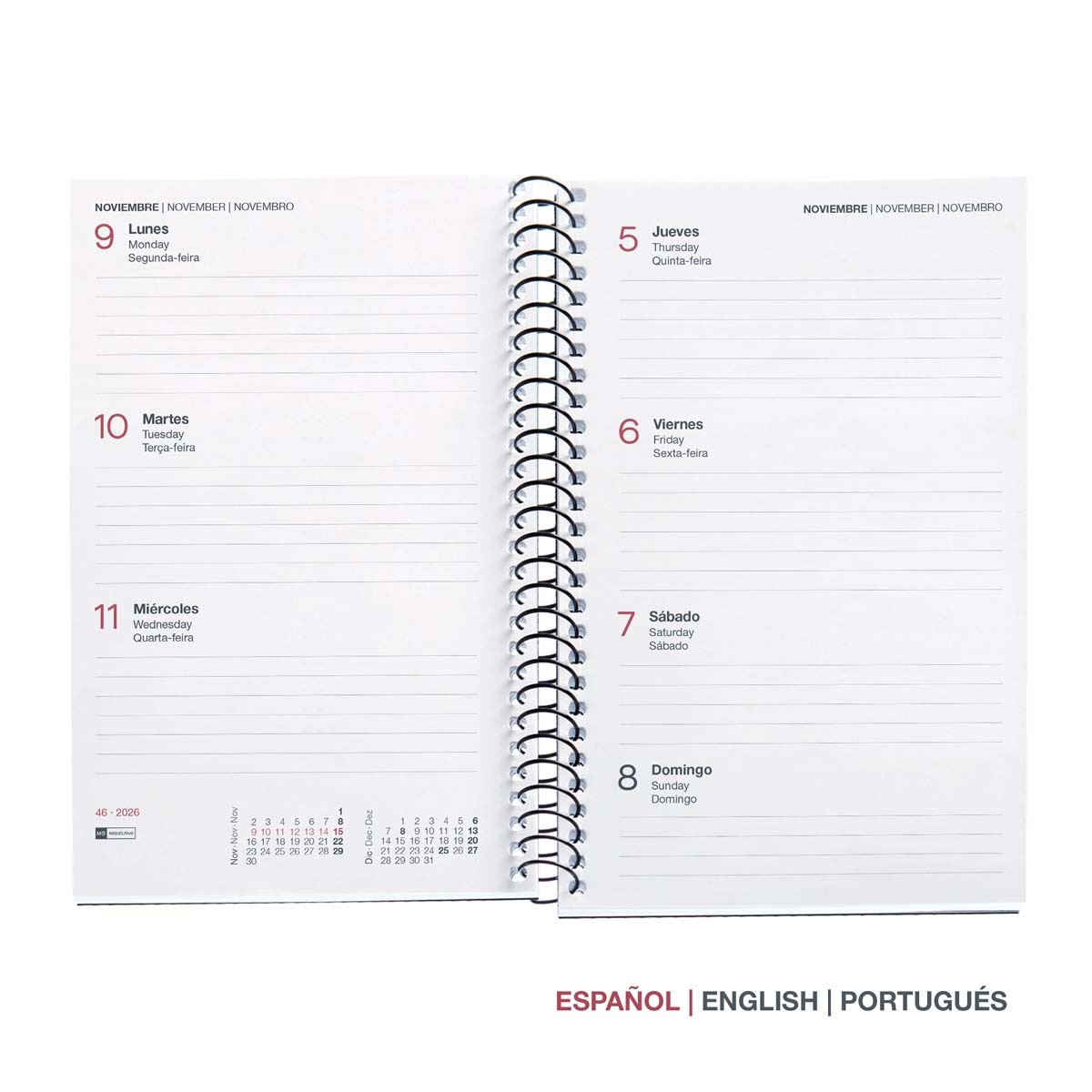 Agenda Espiral Activa Semana Vista Polipropileno City Negro 2027 Miquelrius Negro-2
