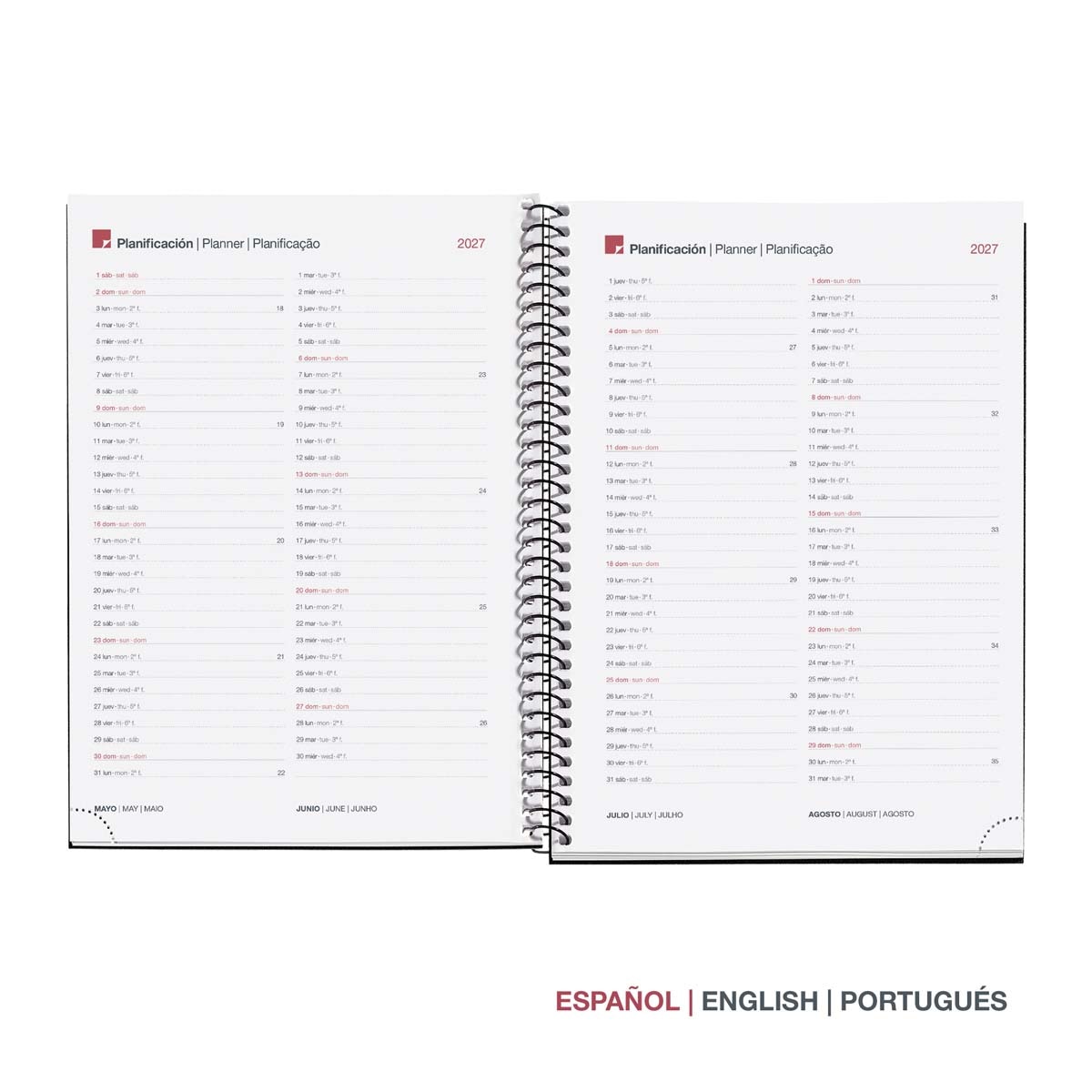 Agenda Espiral Plus 1 día por página Polipropileno City Negro 2027 Miquelrius Negro-3