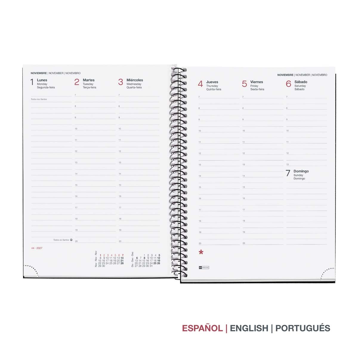 Agenda Espiral Plus Semana vista Polipropileno City Negro 2027 Miquelrius Negro-2