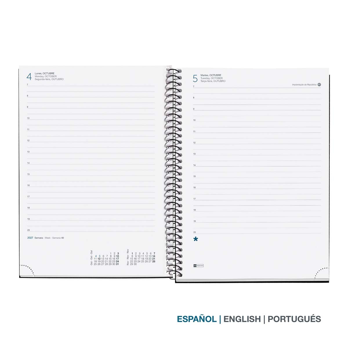 Imagen 2 de Agenda Espiral Plus 1 día por página Espigas 2027 Miquelrius Multicolor