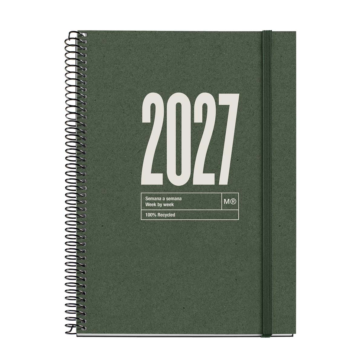 Imagem 0 de Agenda Espiral Plus Vista Semana Reciclada Dark Green 2027 Miquelrius