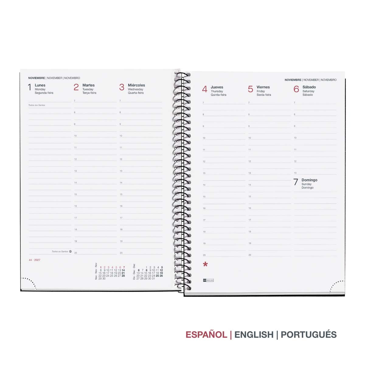 Agenda Espiral Plus Vista Semana Reciclada Dark Green 2027 Miquelrius Verde-2